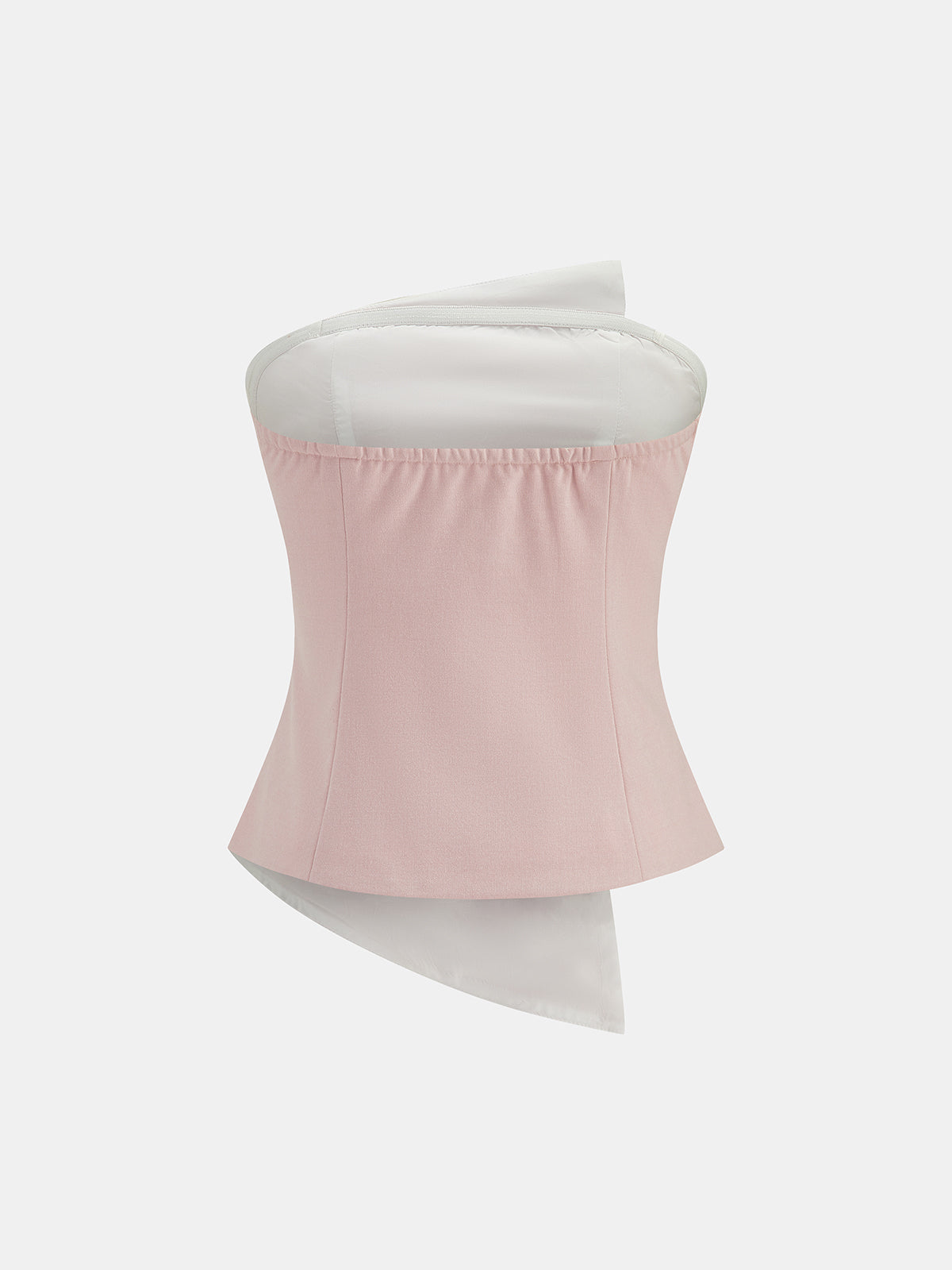 Asymmetric Ruched Strapless Top & Pants Set