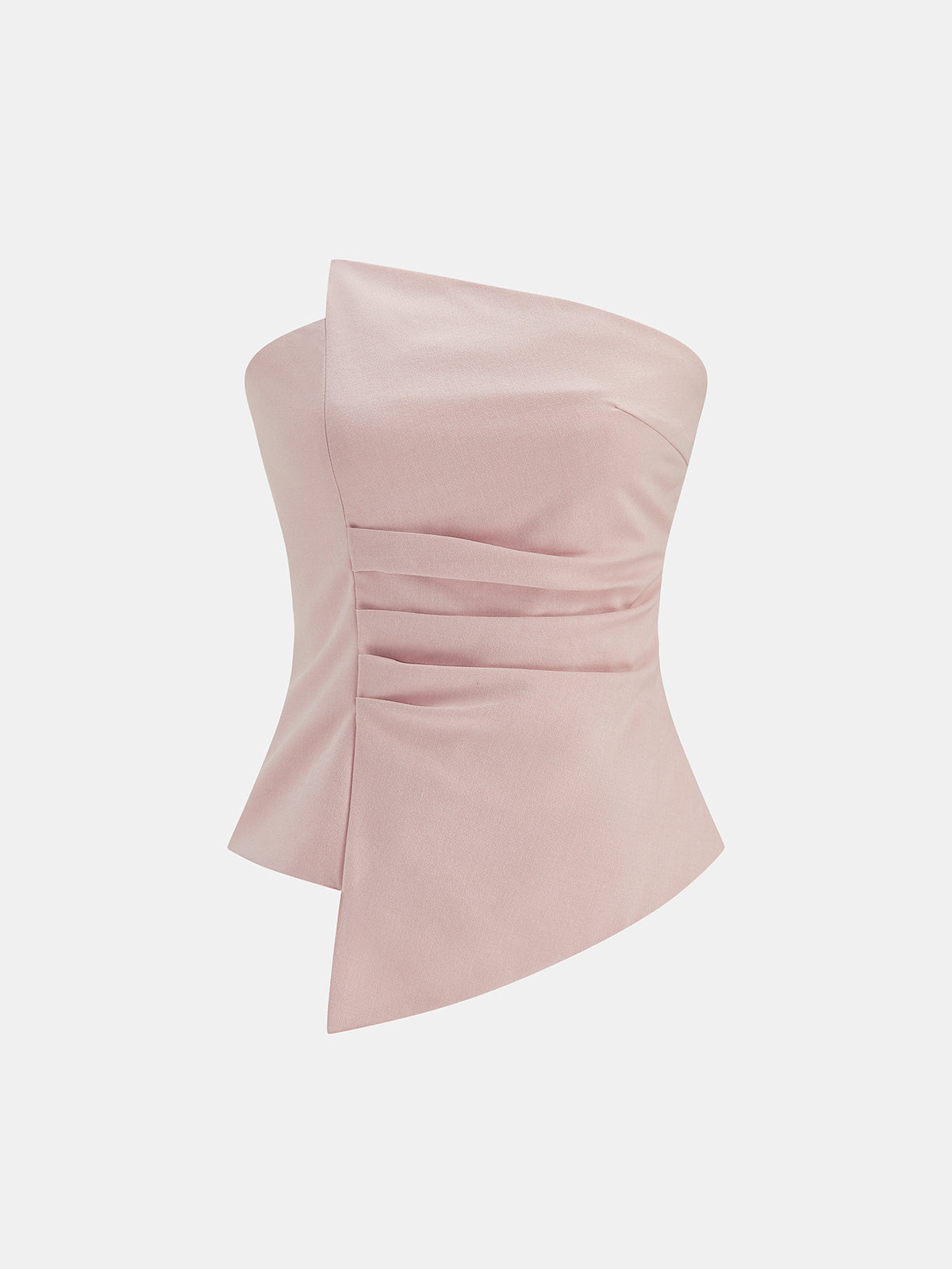 Asymmetric Ruched Strapless Top & Pants Set