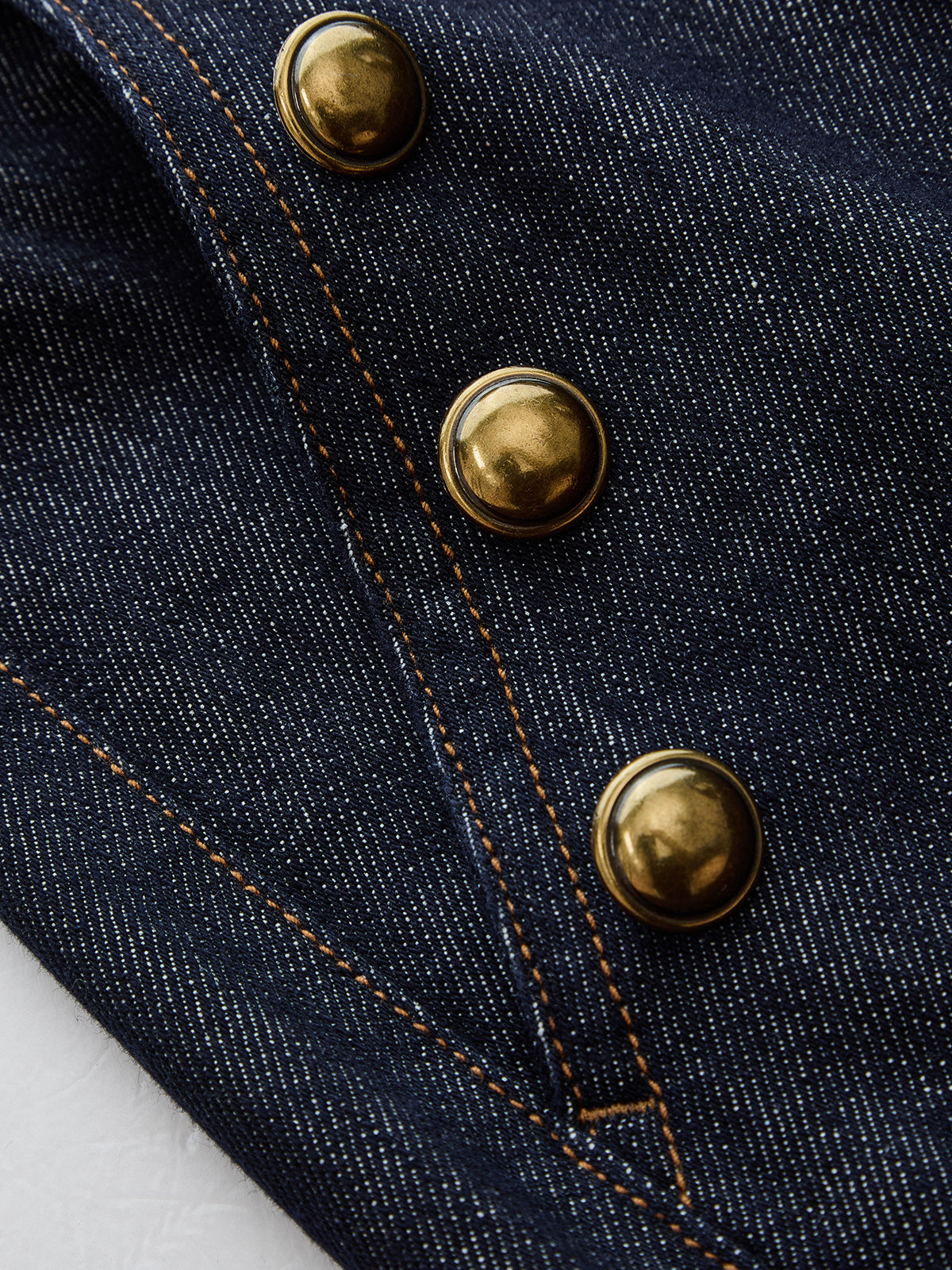 Double Row Metal Detail Denim Pants