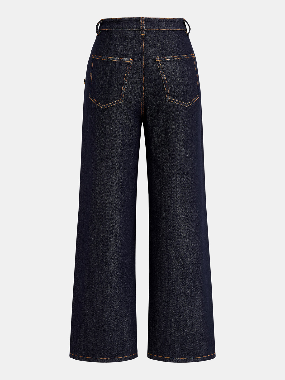 Double Row Metal Detail Denim Pants