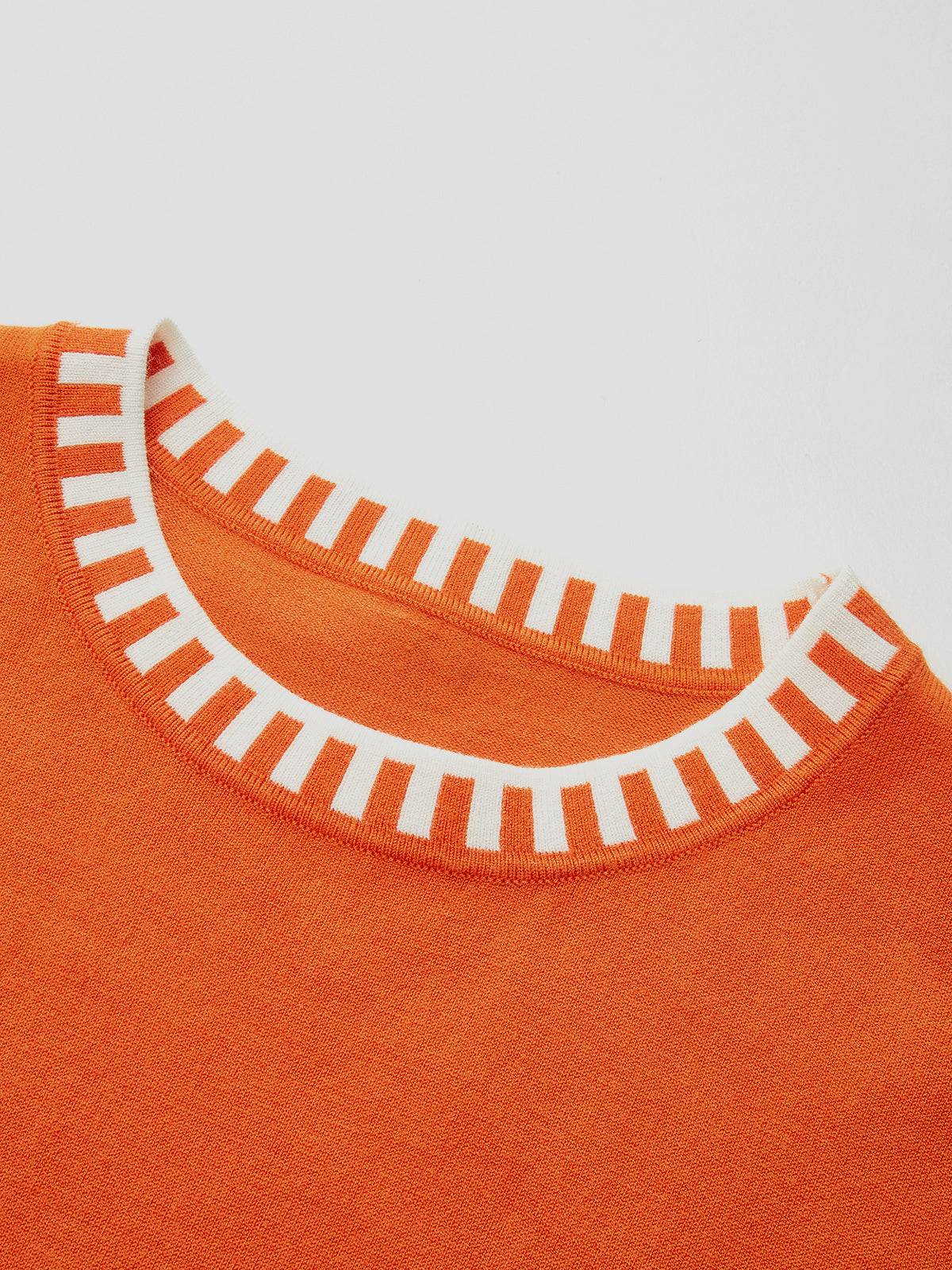 Contrast Trim Cap Sleeve Knit Top