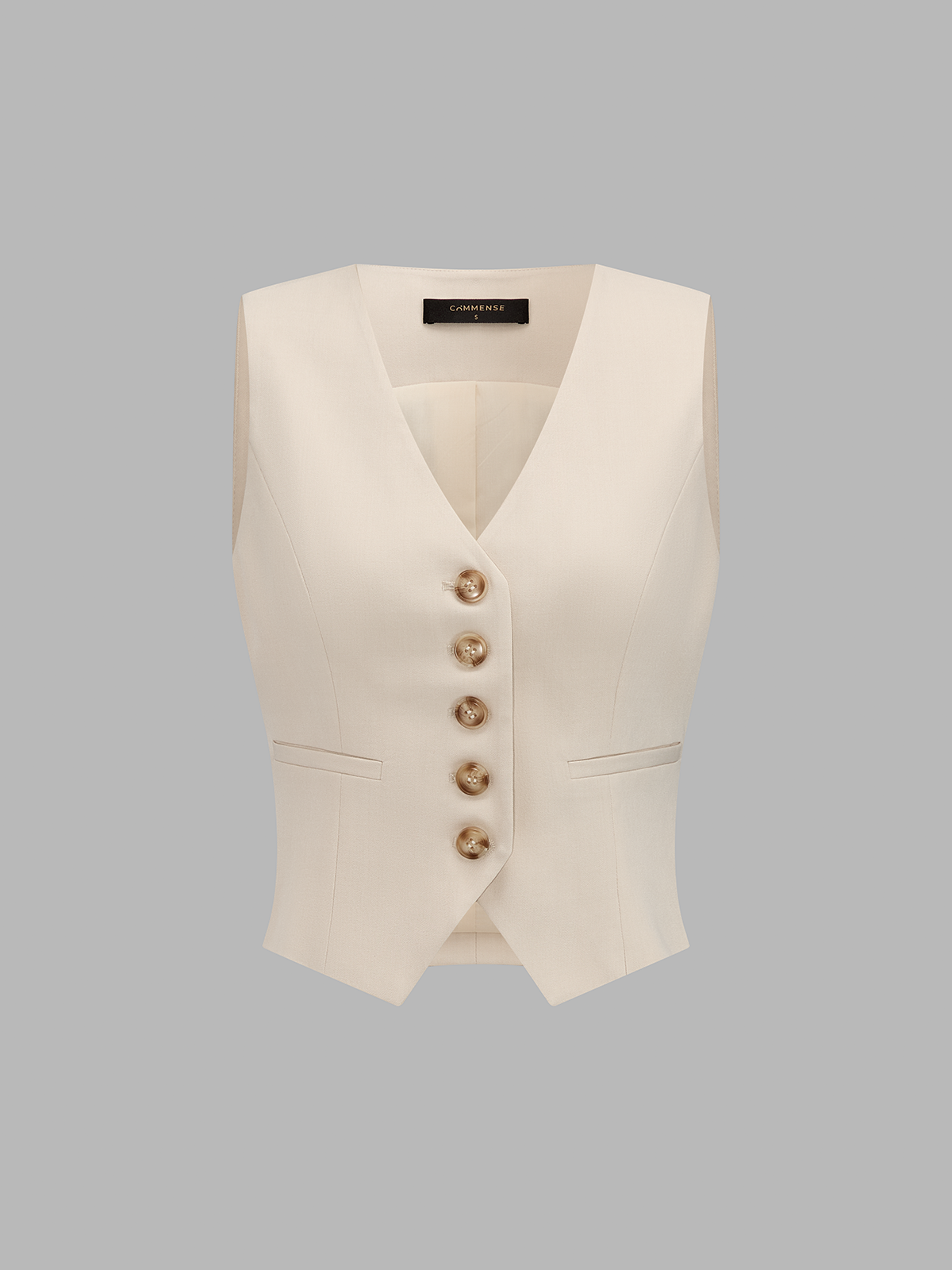 V-Neck Button Vest & Wide Leg Pants Set
