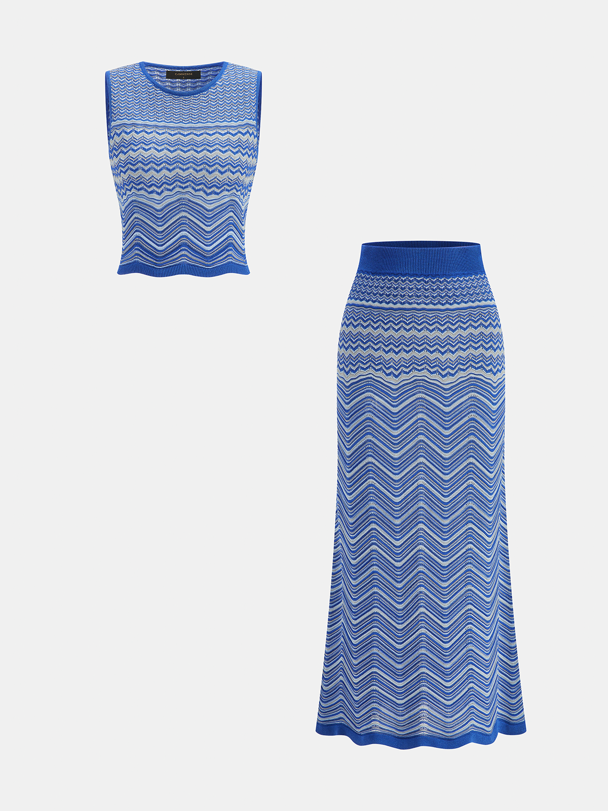 Chevron Knit Sleeveless Top & Maxi Skirt Set