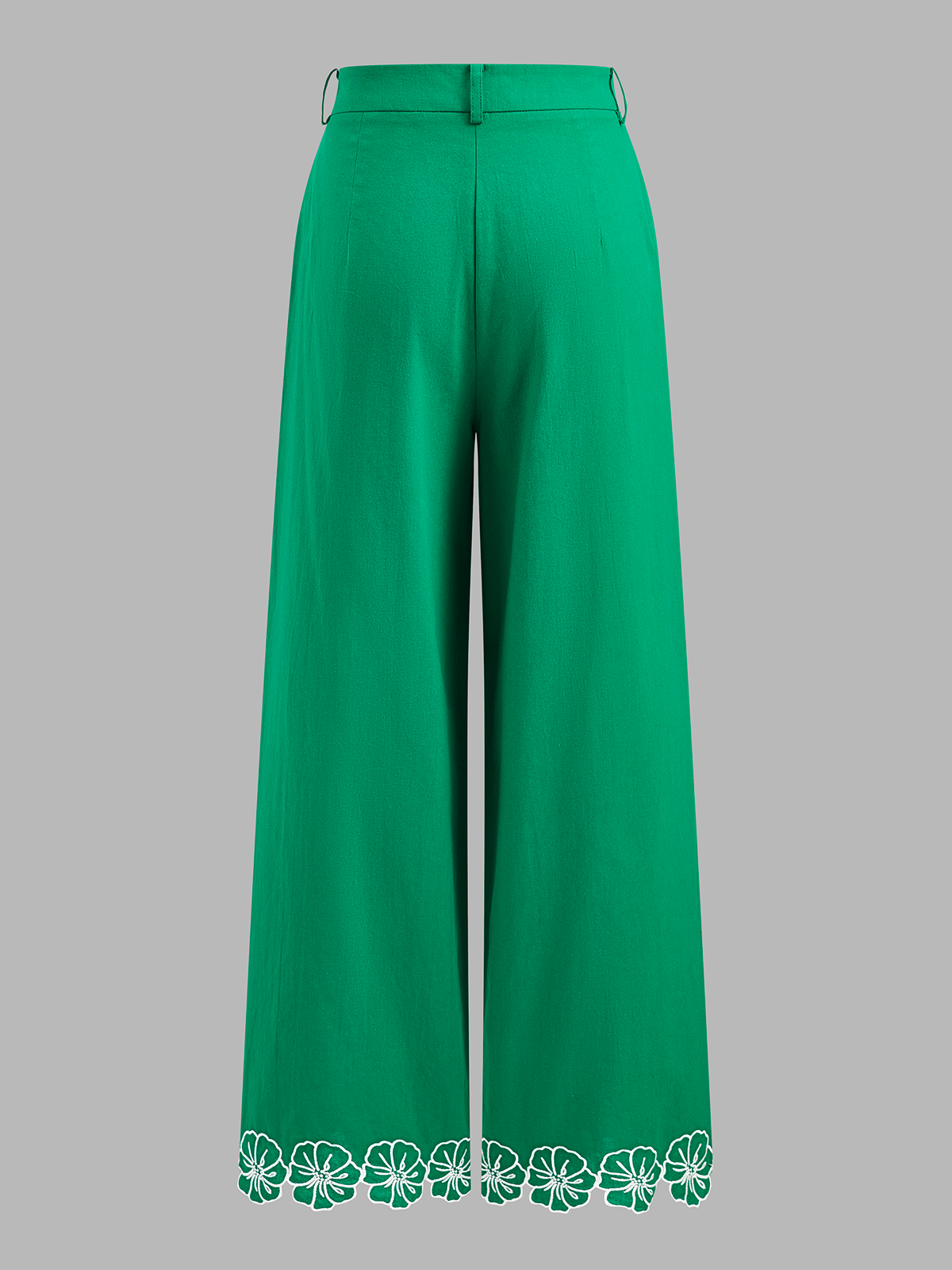 Cotton Floral Embroidered Two Piece Pants Set