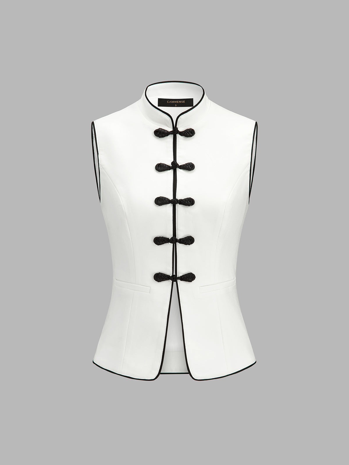 Frog Button Vest & Wide Leg Pant Set