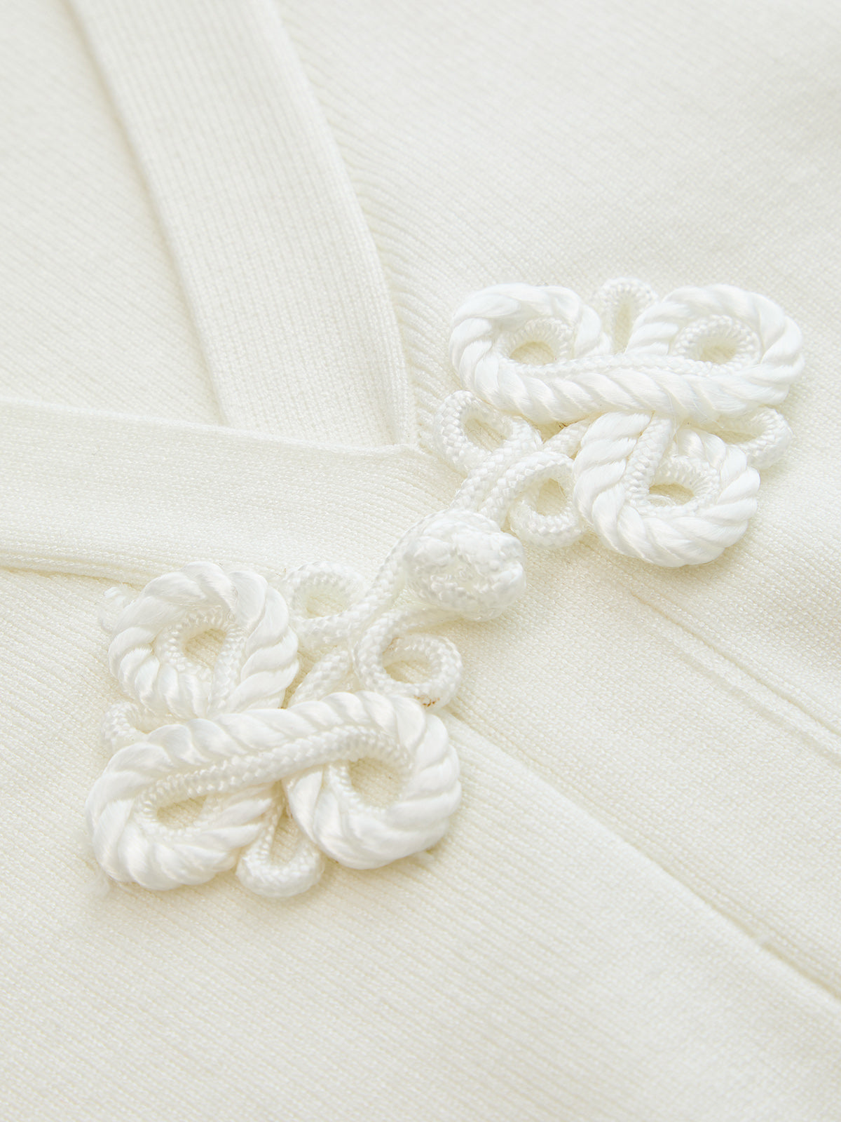 Frog Button V Neck Knit Vest
