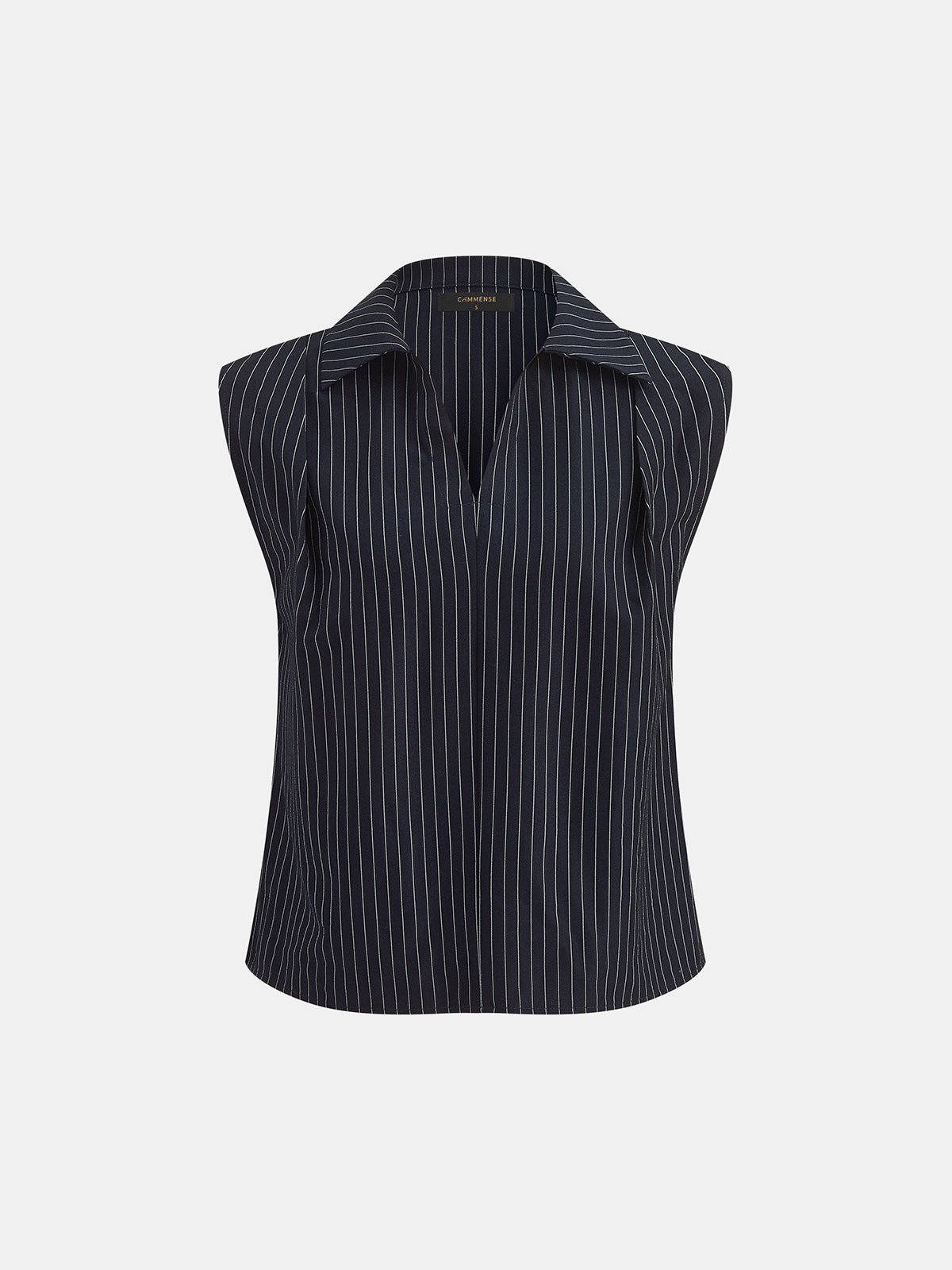 Pinstriped Sleeveless Shirt & Pants Set