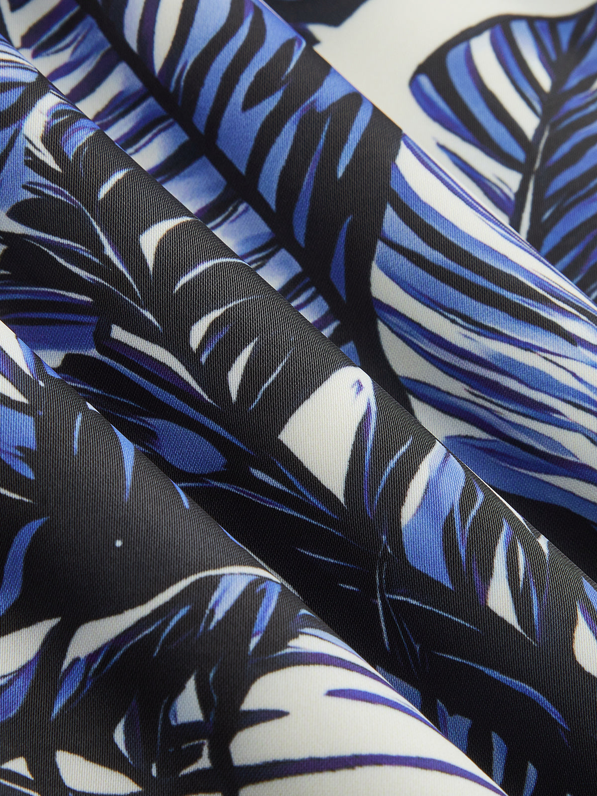 One-Shoulder Top & Tropical Print Pants Set