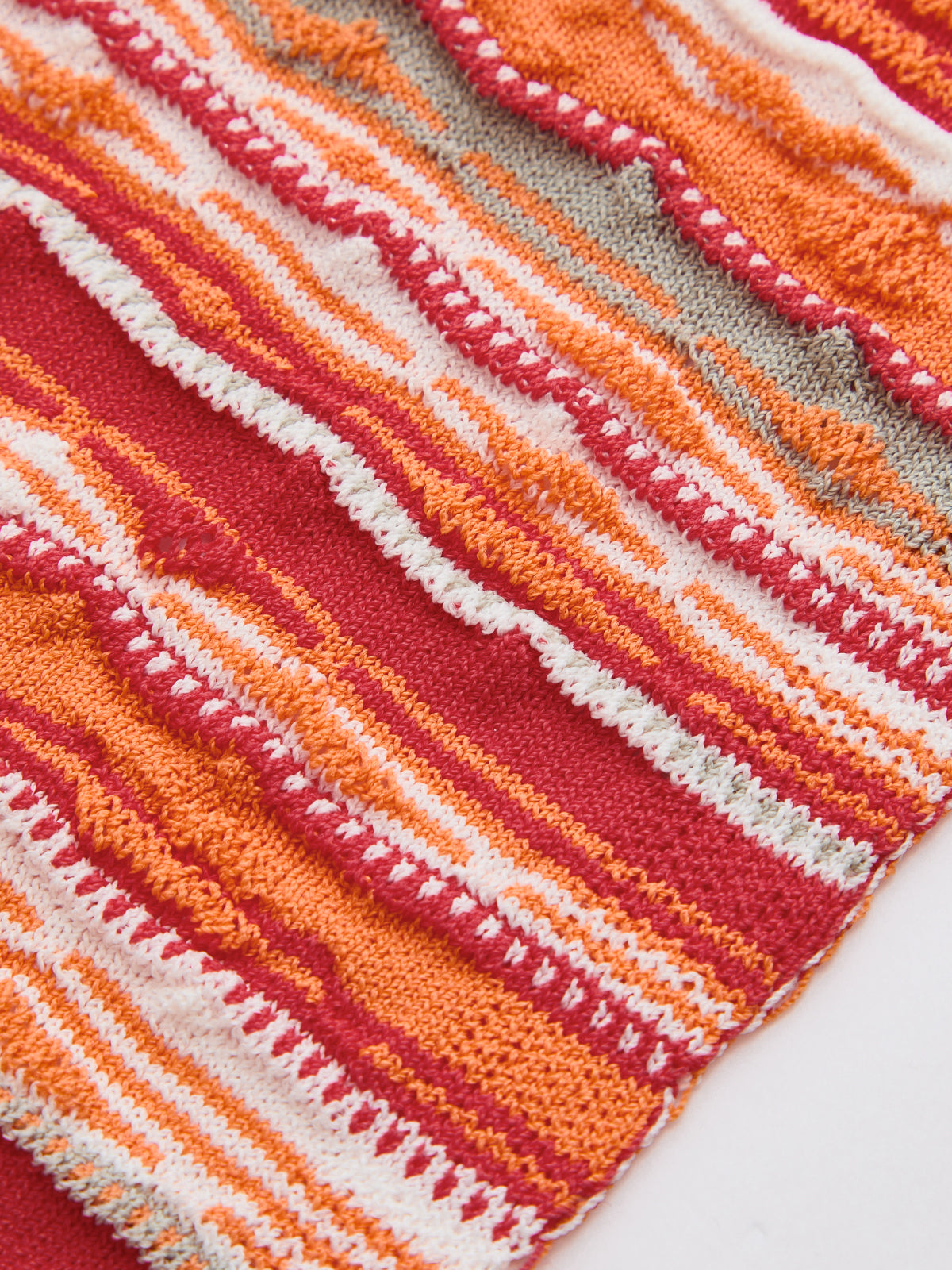 Colorful Stripe Knit Slip Midi Dress