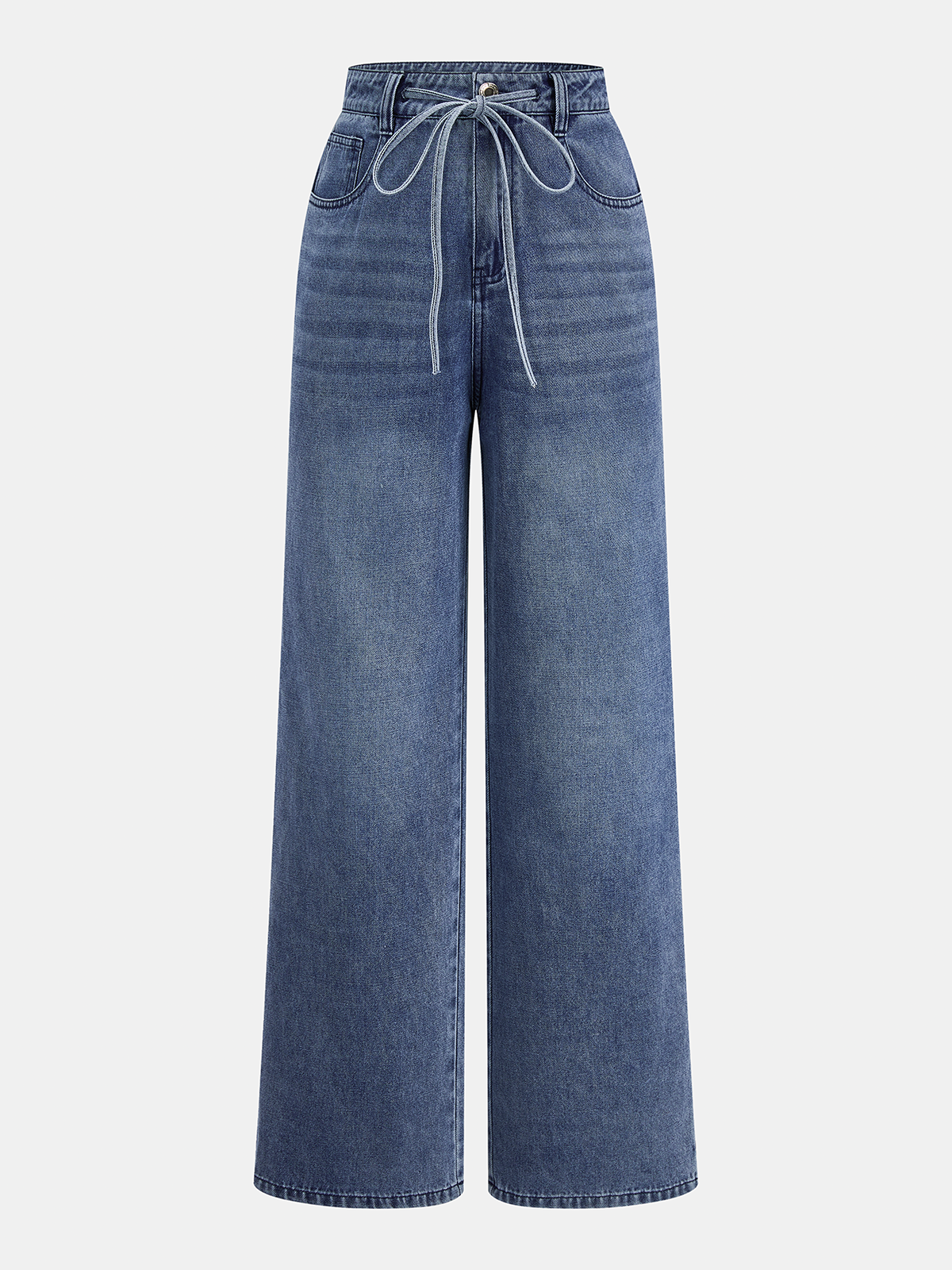 Sleeveless Denim Top & Drawstring Jeans Set