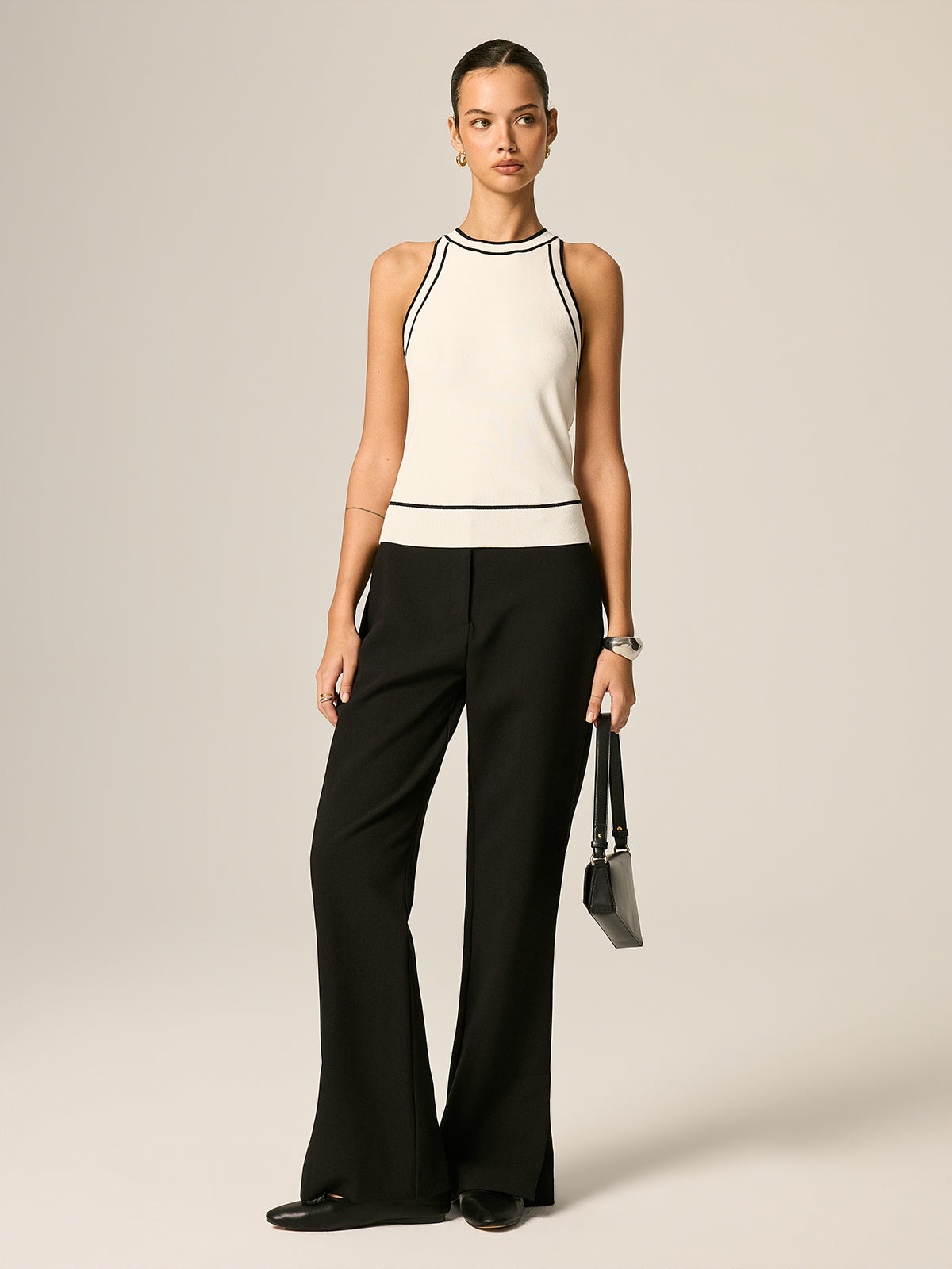 Contrast Trim Knit Tank Top