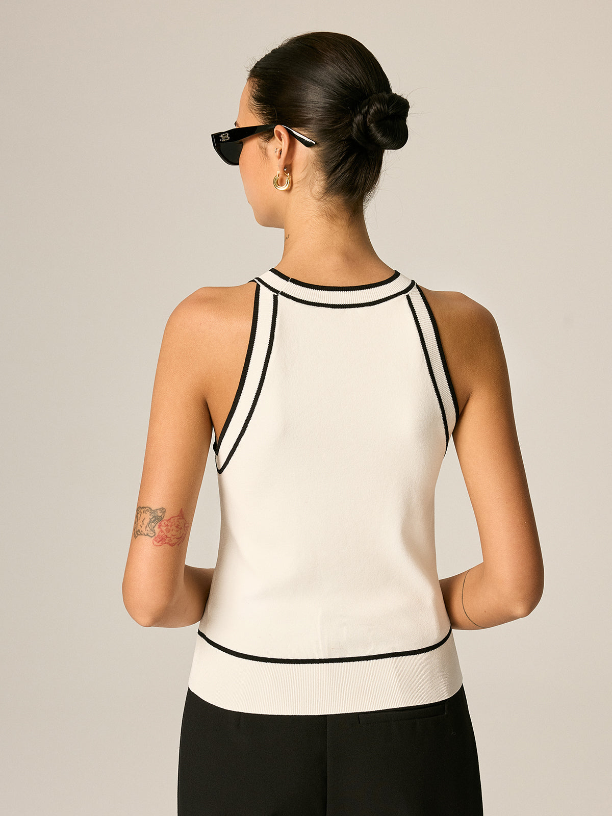 Contrast Trim Knit Tank Top
