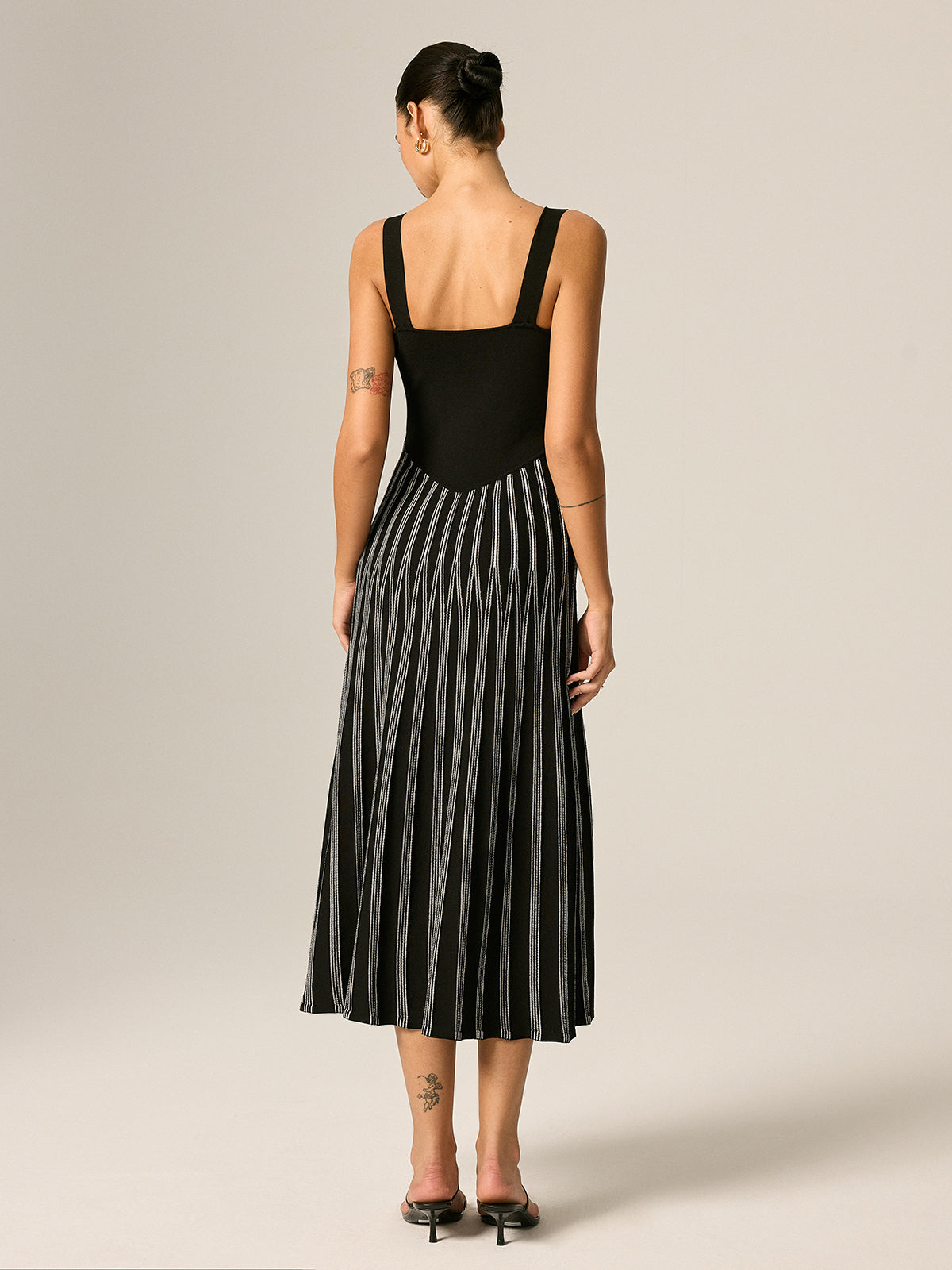 Slim Fit Striped Knit Maxi Dress
