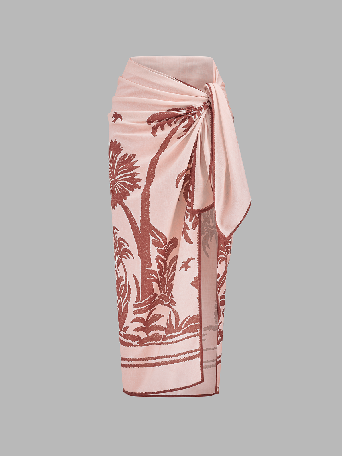Striped Wrap Tie Sarong Beach Cover Up Skirt