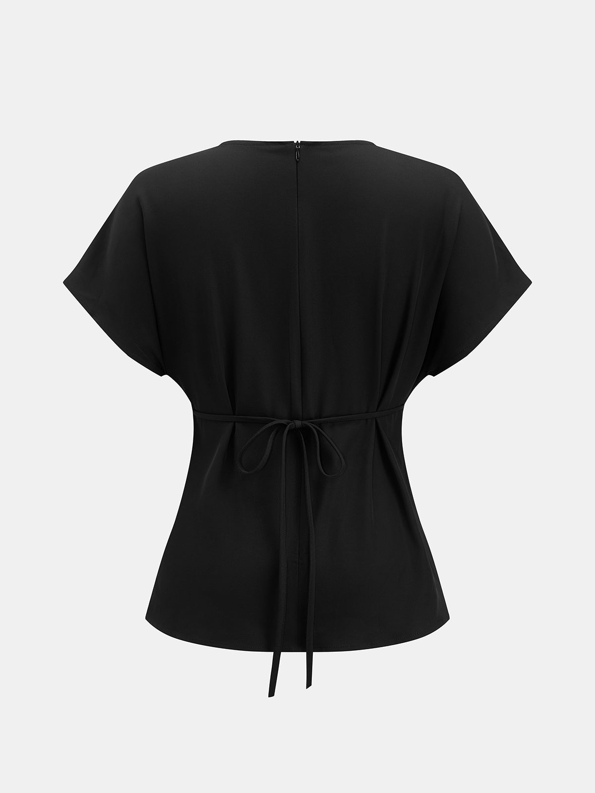 Tie-Back Satin Top & Pleated Pants Set