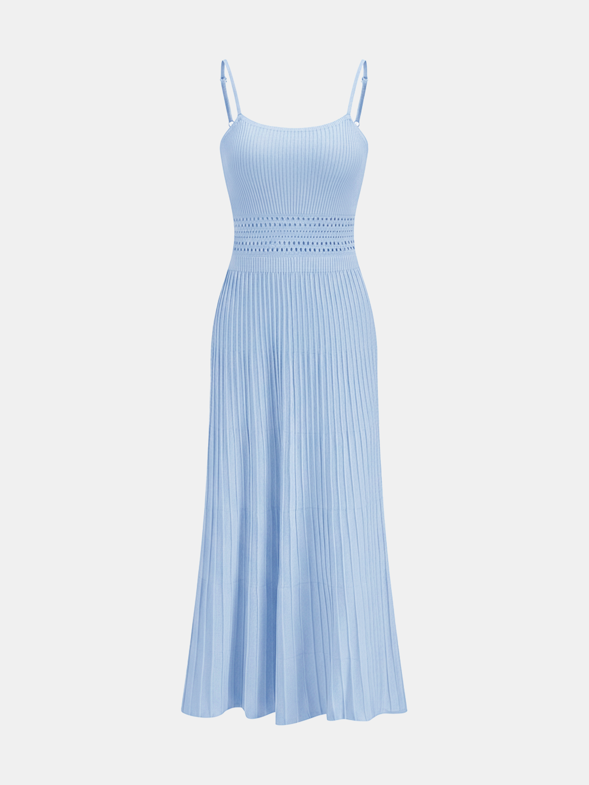 Openwork Ribbed Knit Cami Maxi Dress