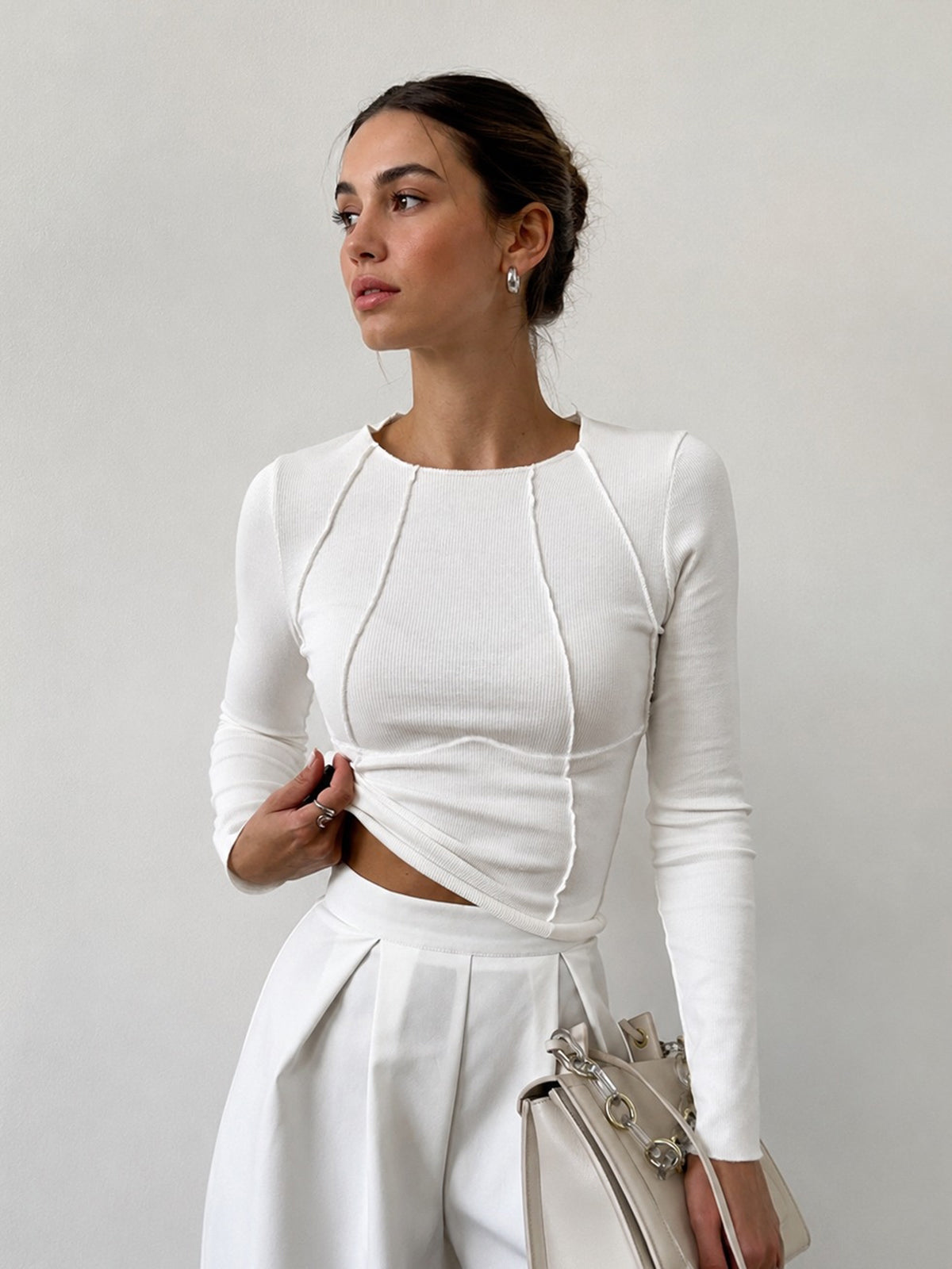 Basic Piping Long Sleeve Top