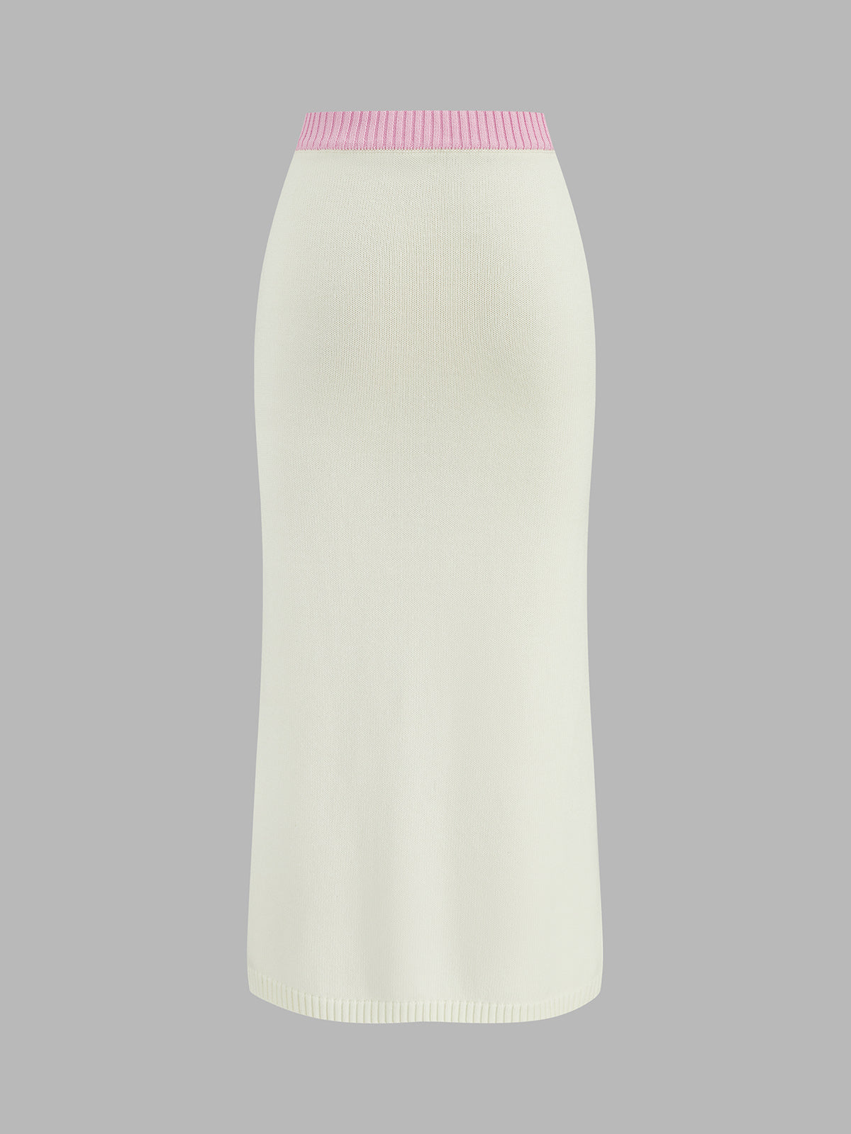 Contrast Trim Knit Two Piece Skirt Set