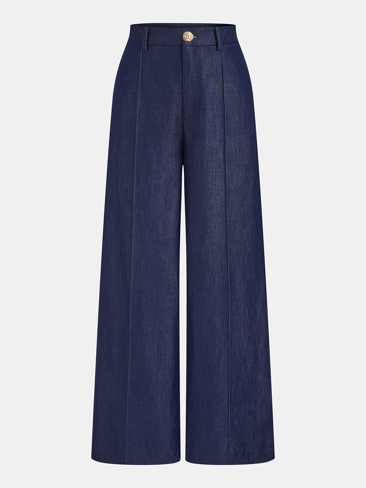 Metal Frog Button Halter Neck Pants Set