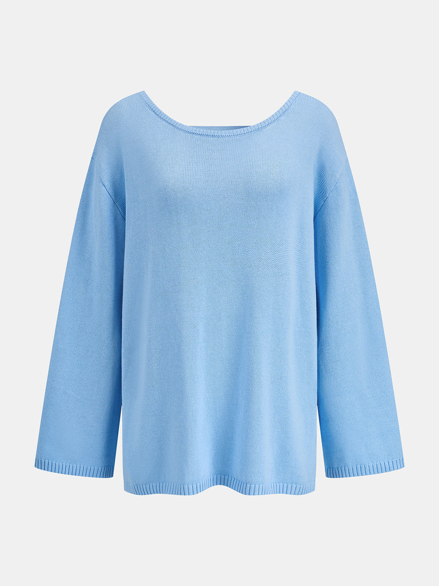 Loose Backless Long Sleeve Sweater