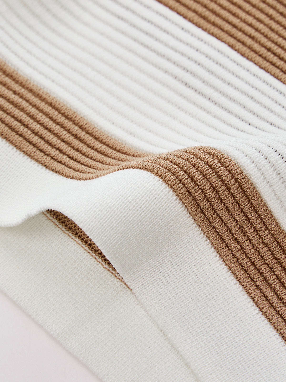 Color Block Rib Knit Two Piece Pants Set