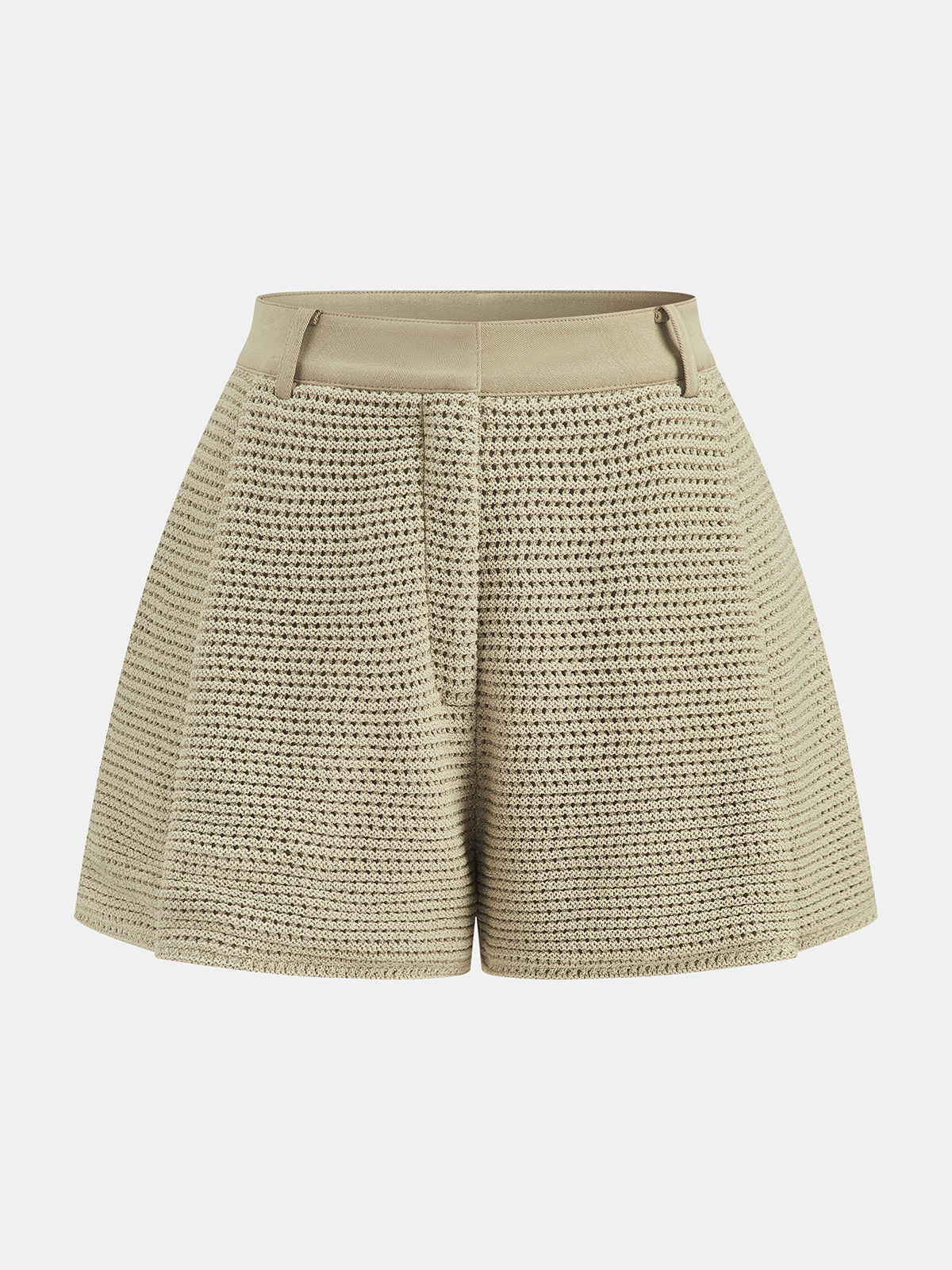 Open Knit Sleeveless Tank Top & Shorts Set