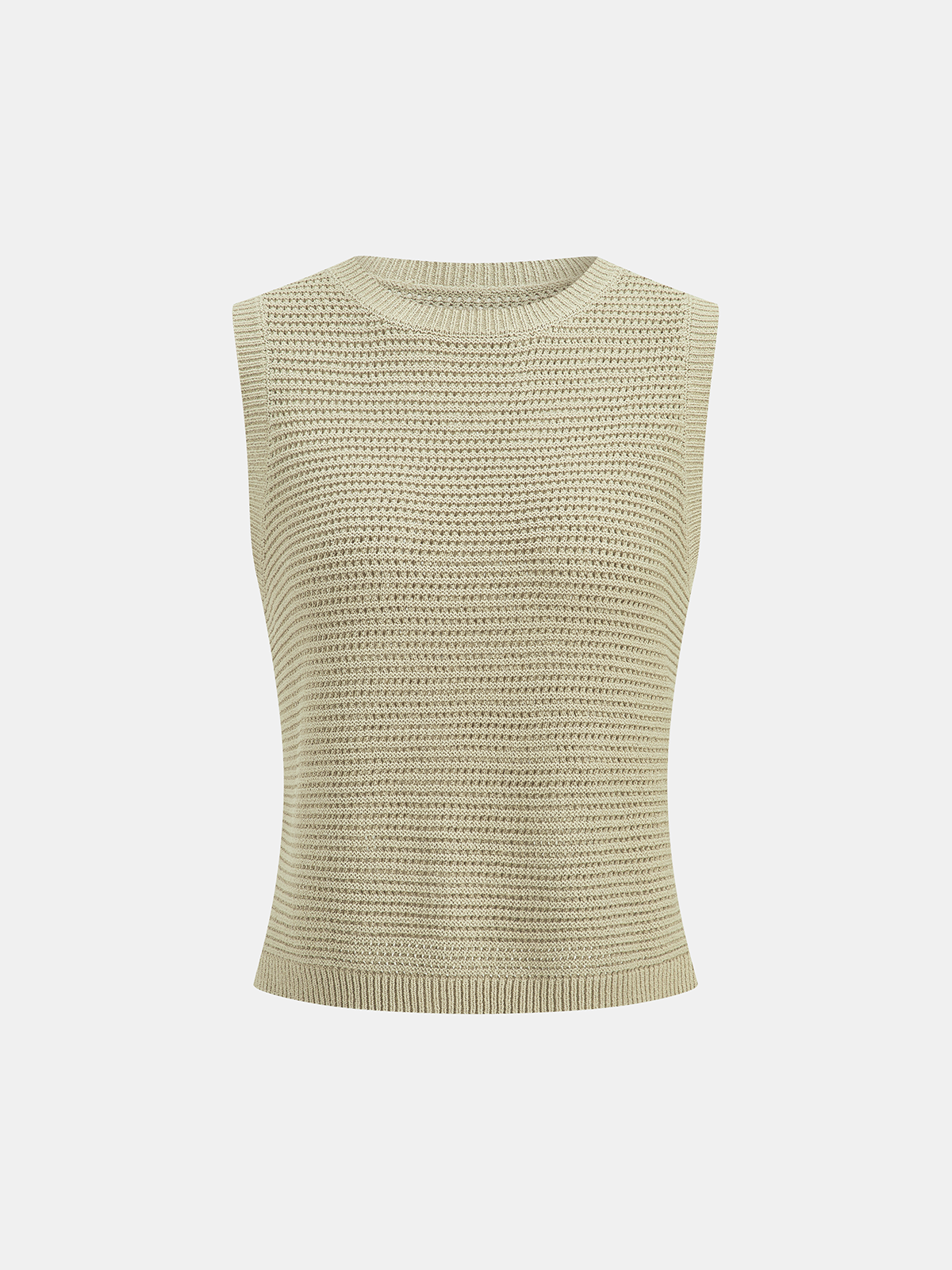 Open Knit Sleeveless Tank Top & Shorts Set