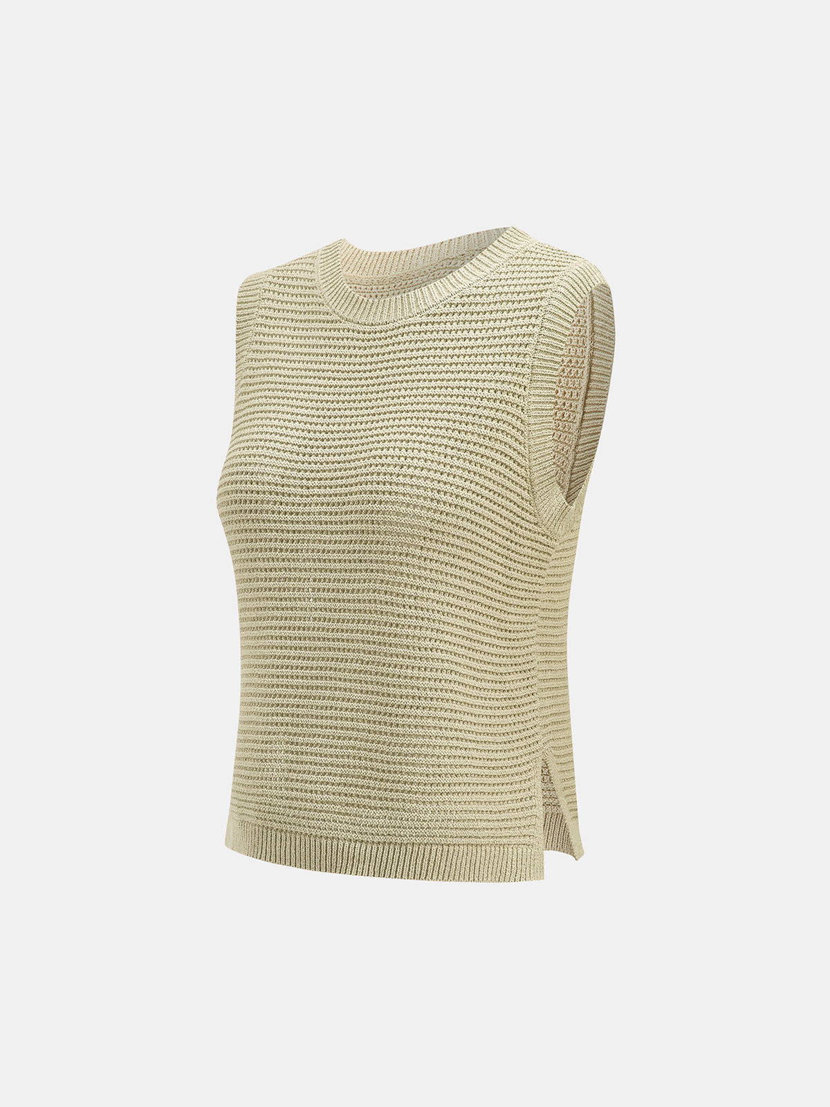 Open Knit Sleeveless Tank Top & Shorts Set