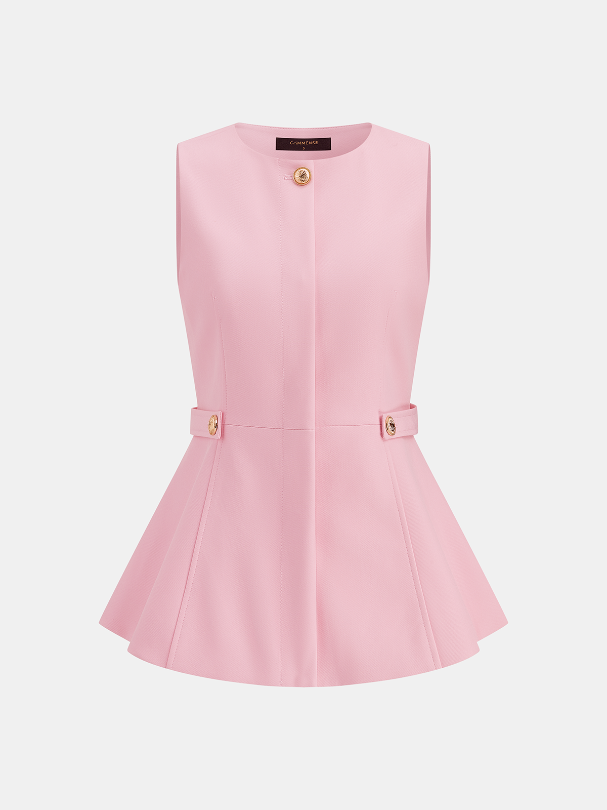 Sleeveless Peplum Vest & Flare Pants Set