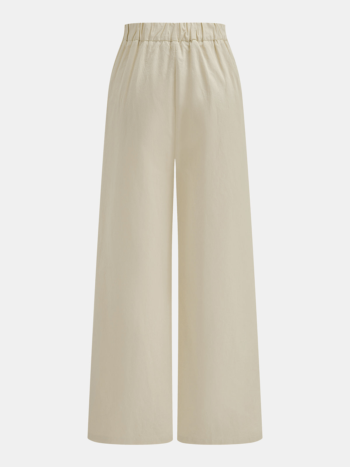 Cotton Linen Scallop Trim Two Piece Pants Set