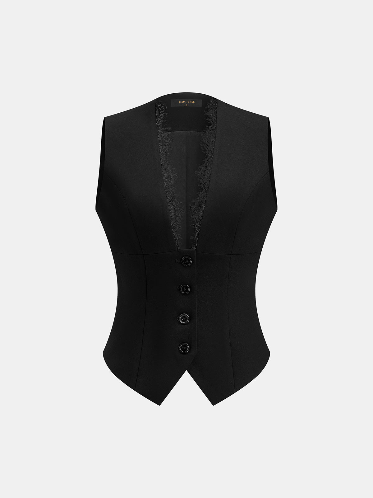Lace Trim V Neck Vest & Pants Set