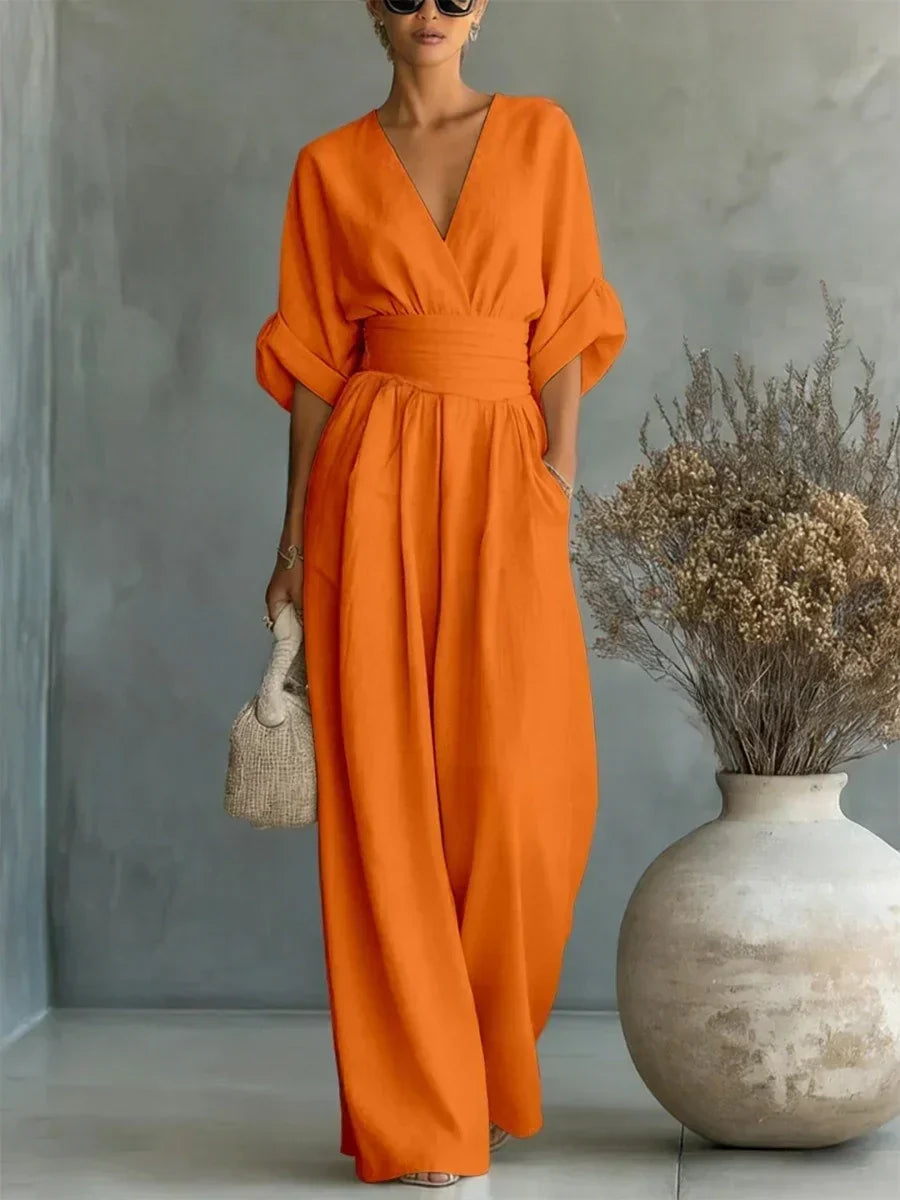 The Capella | V-Neck High-Waist Jumpsuit