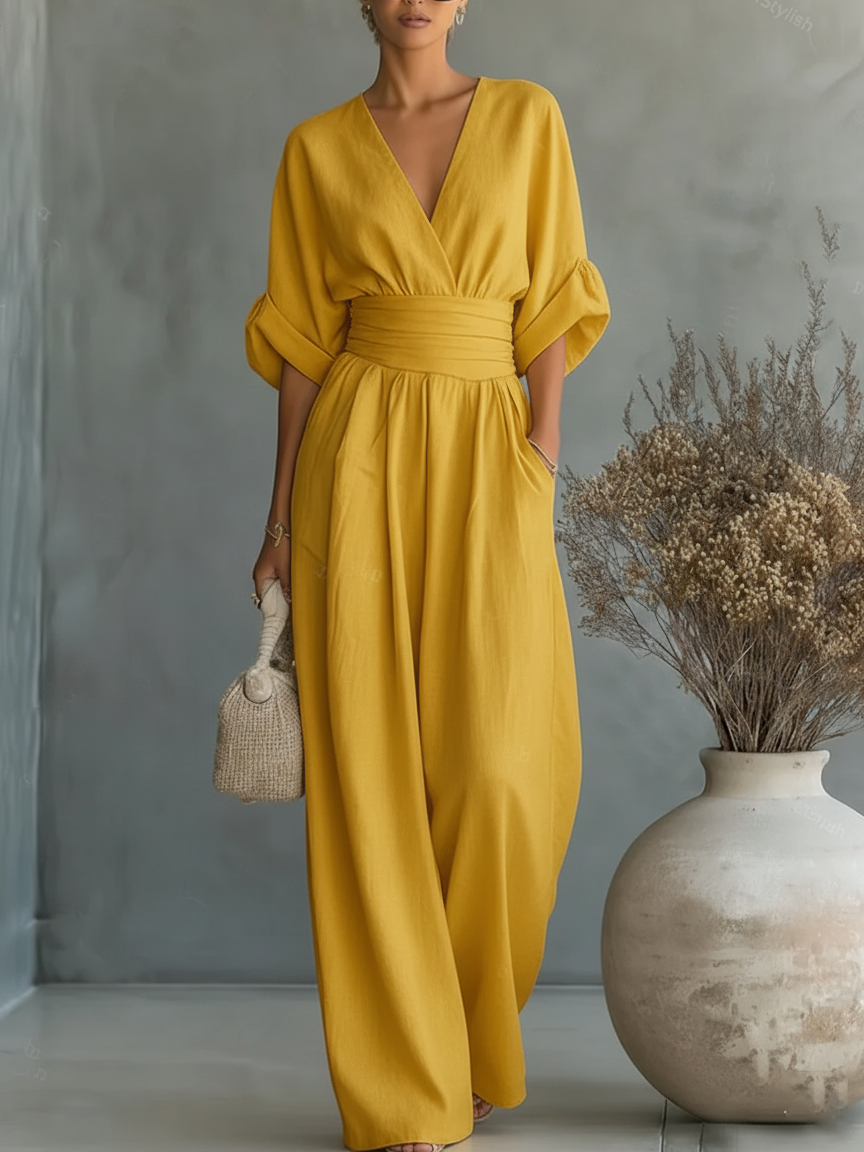 The Capella | V-Neck High-Waist Jumpsuit