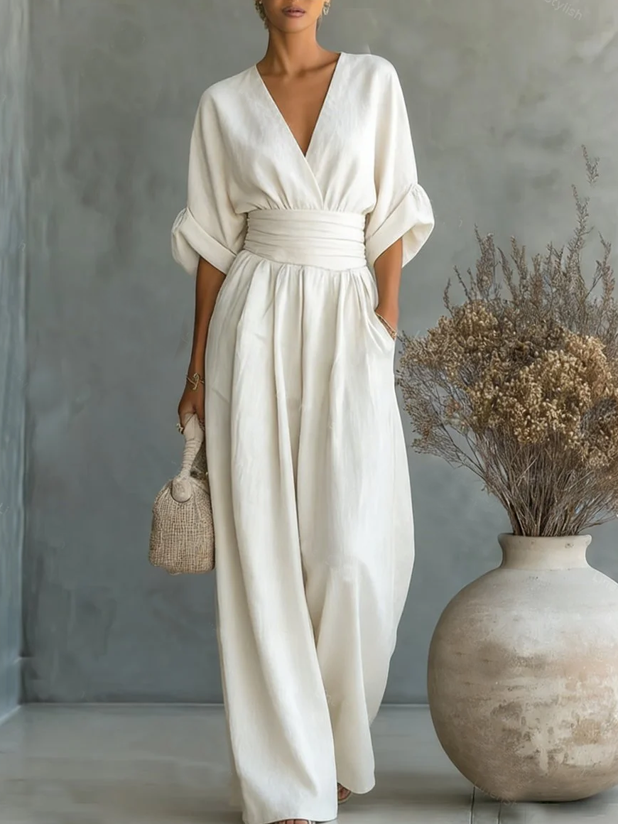 The Capella | V-Neck High-Waist Jumpsuit