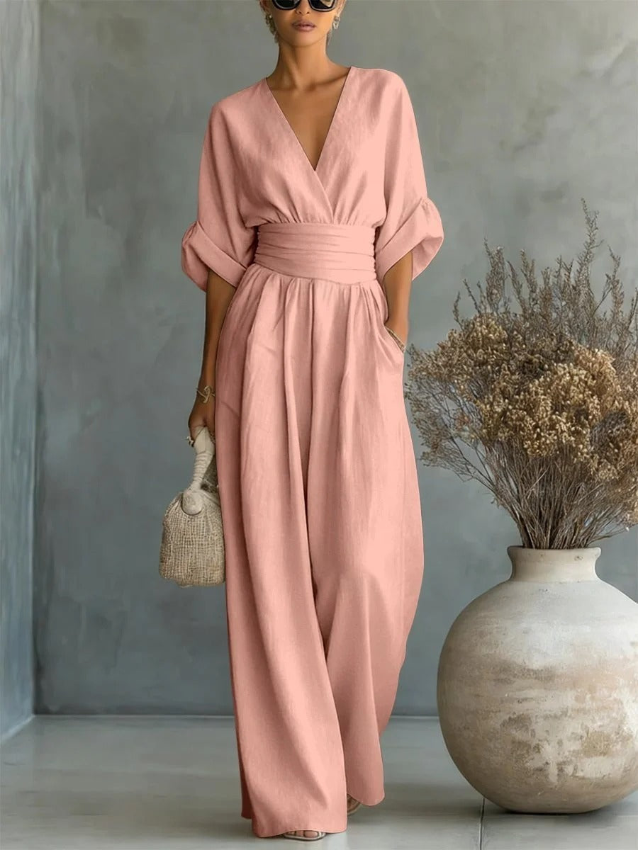 The Capella | V-Neck High-Waist Jumpsuit