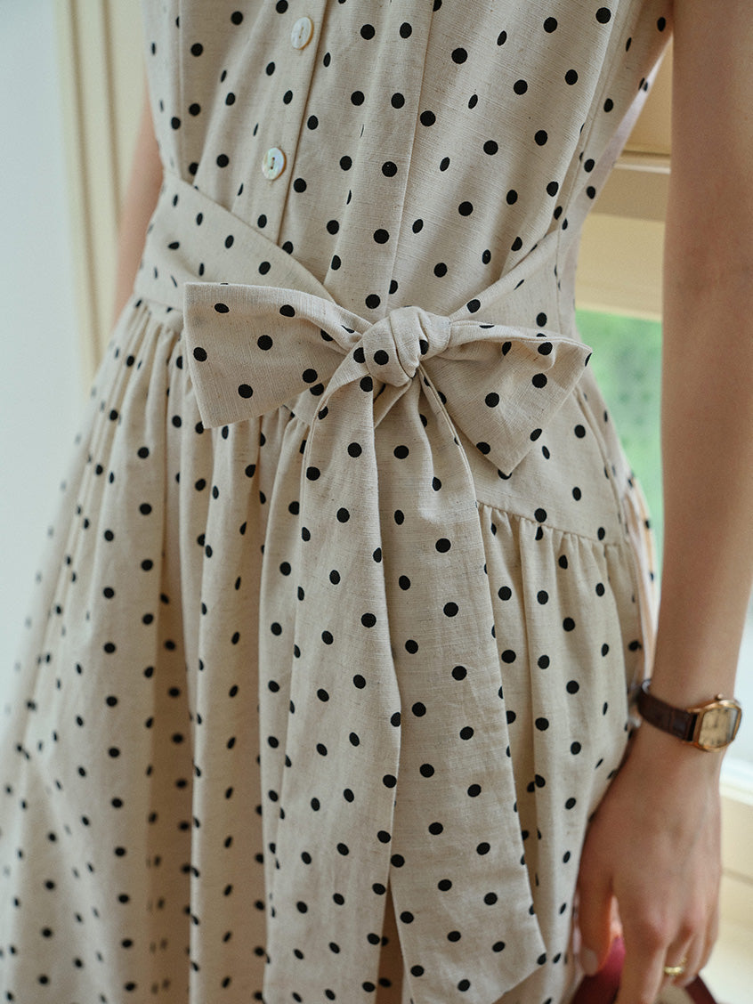 Clarissa Loose V-Neck Dot Dress